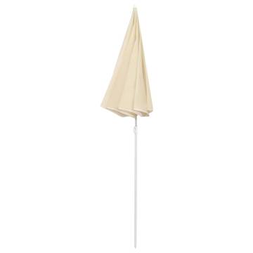 Outdoor Parasol with Steel Pole - Sand 180 cm | HipoMarket