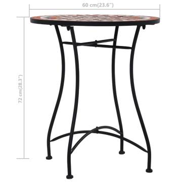 Mosaic Bistro Table Brown 60cm | Stylish Garden Furniture