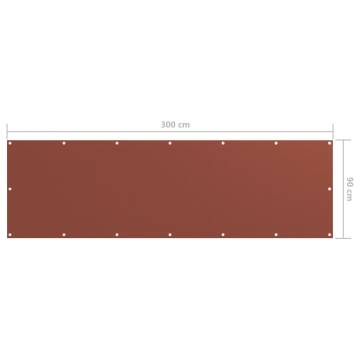 Balcony Screen Terracotta 90x300 cm - Waterproof & Stylish