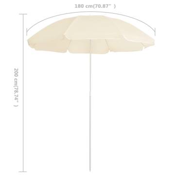 Outdoor Parasol with Steel Pole Sand 180 cm - Stylish Shade