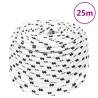 Braided Boat Rope White 6mm x 25m - Durable Polyester Rope