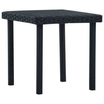 Black Poly Rattan Garden Tea Table - 40x40 cm | HipoMarket