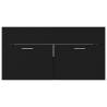 Stylish Black Sink Cabinet 90x38.5 cm - Engineered Wood