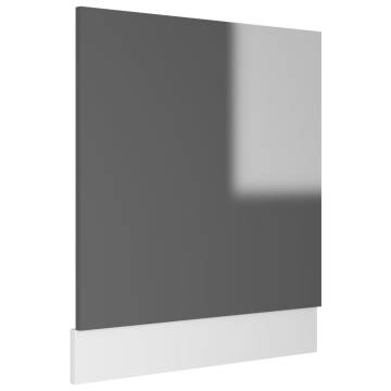 High Gloss Grey Dishwasher Panel - 59.5x3x67 cm | HipoMarket