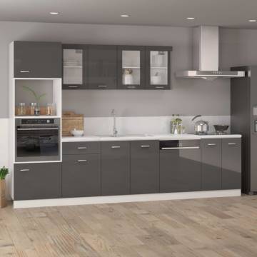 High Gloss Grey Dishwasher Panel - 59.5x3x67 cm | HipoMarket