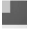 High Gloss Grey Dishwasher Panel - 59.5x3x67 cm | HipoMarket