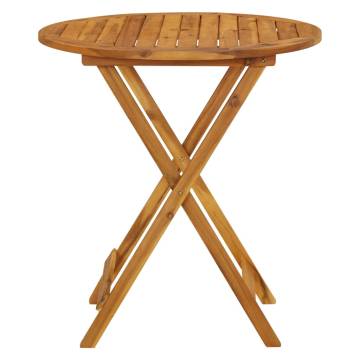 Folding Garden Table 70 cm - Solid Acacia Wood | HipoMarket