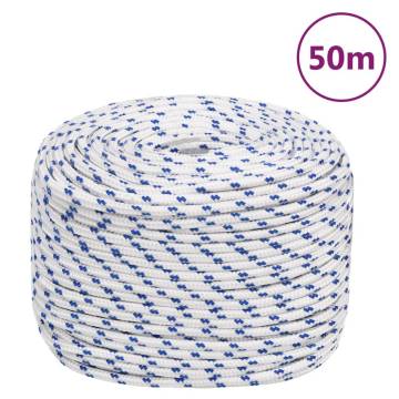 Boat Rope White 6mm 50m - Durable Polypropylene for Boating