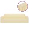 3-Seater Stretch Couch Slipcover - Cream Polyester Jersey