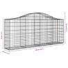 Arched Gabion Basket 200x30x80/100 cm - Galvanised Iron