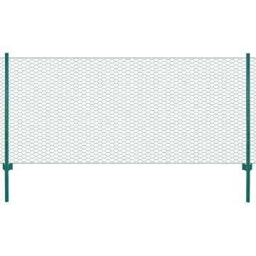 Wire Mesh Fence with Posts Steel 25x0.5 m Green | HipoMarket