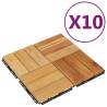 Decking Tiles 10 pcs Solid Wood Teak 30x30 cm | HipoMarket