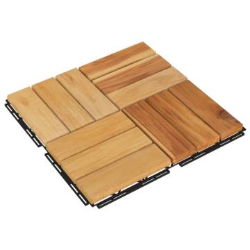 Decking Tiles 10 pcs Solid Wood Teak 30x30 cm | HipoMarket