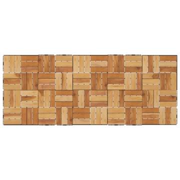 Decking Tiles 10 pcs Solid Wood Teak 30x30 cm | HipoMarket