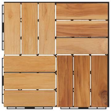 Decking Tiles 10 pcs Solid Wood Teak 30x30 cm | HipoMarket