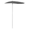 Garden Half Parasol with Pole - Anthracite 180x90 cm