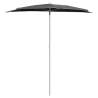 Garden Half Parasol with Pole - Anthracite 180x90 cm