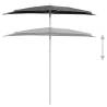 Garden Half Parasol with Pole - Anthracite 180x90 cm