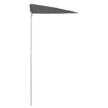 Garden Half Parasol with Pole - Anthracite 180x90 cm