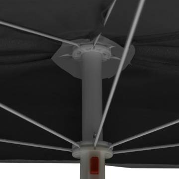 Garden Half Parasol with Pole - Anthracite 180x90 cm