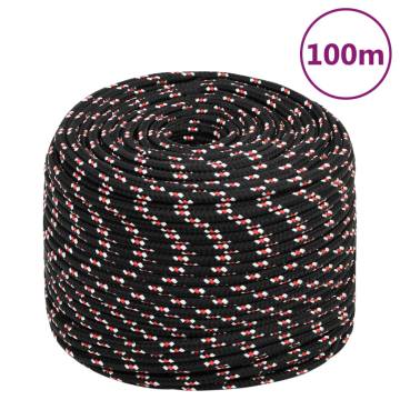 Boat Rope Black 10mm 100m - Durable Polypropylene