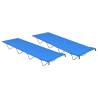 Camping Beds 2 pcs 180x60x19 cm Oxford Fabric and Steel Blue Colour blue Quantity in Package 2 