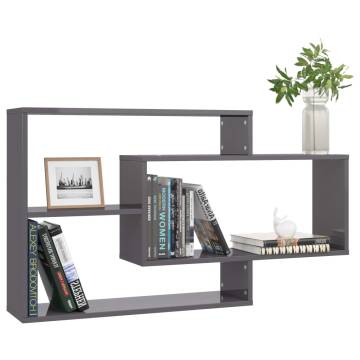 High Gloss Grey Wall Shelf - Stylish & Practical Storage