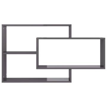 High Gloss Grey Wall Shelf - Stylish & Practical Storage