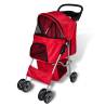 Folding Pet Stroller for Dogs & Cats - Red Travel Carrier