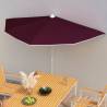 Garden Half Parasol with Pole 180x90 cm Bordeaux Red Colour bordeaux red Quantity in Package 1 