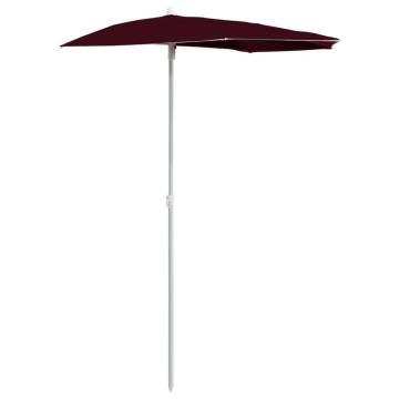 Garden Half Parasol Bordeaux Red 180x90 cm | HipoMarket UK