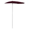 Garden Half Parasol Bordeaux Red 180x90 cm | HipoMarket UK