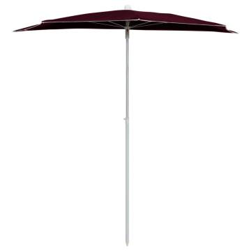 Garden Half Parasol Bordeaux Red 180x90 cm | HipoMarket UK