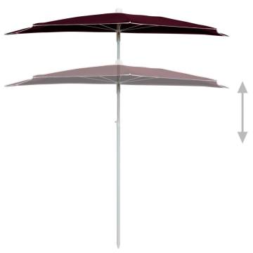 Garden Half Parasol Bordeaux Red 180x90 cm | HipoMarket UK