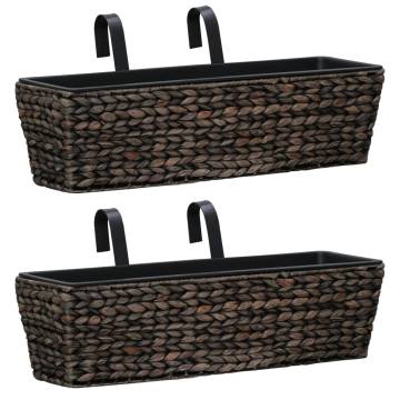 Garden Planters Set - 2 Pcs Water Hyacinth Brown | HipoMarket