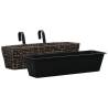 Garden Planters Set - 2 Pcs Water Hyacinth Brown | HipoMarket