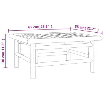 Elegant Bamboo Garden Table | 65x55x30 cm | Hipomarket UK