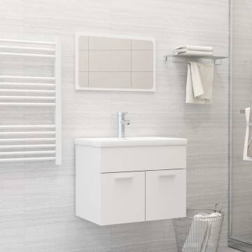 2 Piece White Bathroom Furniture Set - Stylish Storage Solution