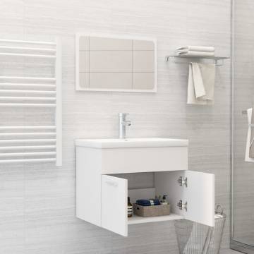 2 Piece White Bathroom Furniture Set - Stylish Storage Solution