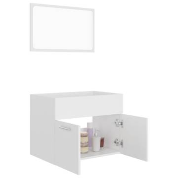 2 Piece White Bathroom Furniture Set - Stylish Storage Solution