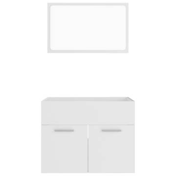 2 Piece White Bathroom Furniture Set - Stylish Storage Solution