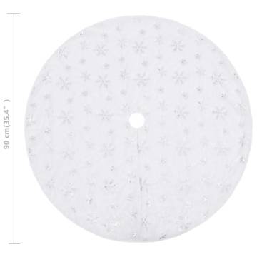 Luxury White Christmas Tree Skirt – 90 cm Faux Fur