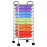 10-Drawer Mobile Storage Trolley - Multicolour Plastic