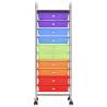 10-Drawer Mobile Storage Trolley - Multicolour Plastic