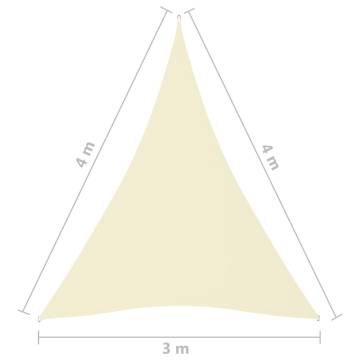 Sunshade Sail Oxford Fabric Triangular 3x4x4 m Cream | HipoMarket