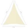 Sunshade Sail Oxford Fabric Triangular 3x4x4 m Cream | HipoMarket