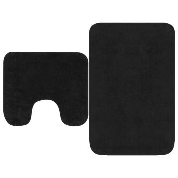 Bathroom Mat Set - 2 Pieces Fabric Anthracite | Hipo Market