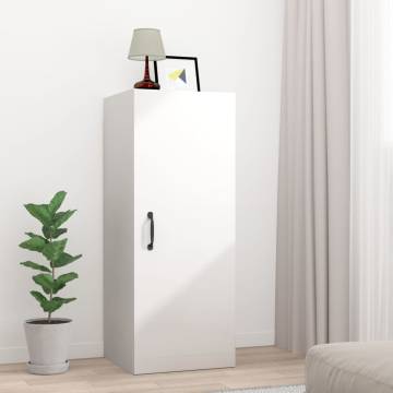 High Gloss White Hanging Wall Cabinet | 34.5x34x90 cm