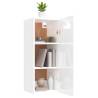 High Gloss White Hanging Wall Cabinet | 34.5x34x90 cm