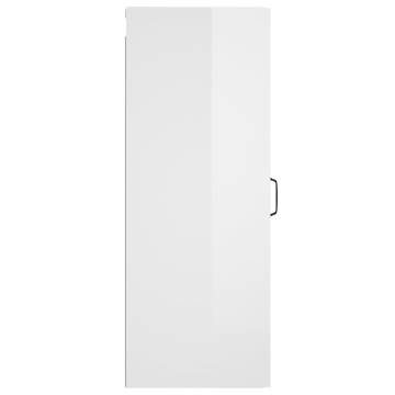 High Gloss White Hanging Wall Cabinet | 34.5x34x90 cm